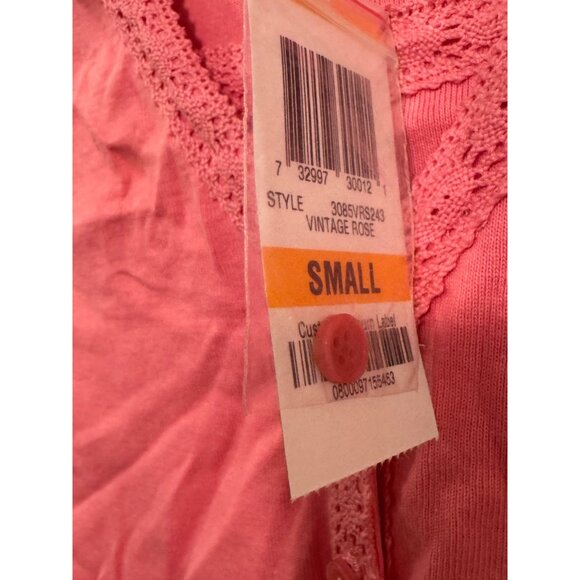 Karen Scott Button-Up Cotton Cardigan Women’s Small Vintage Rose 3/4 Sleeve - Picture 2 of 5